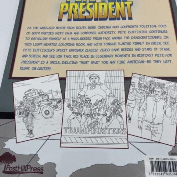 Pete for President: The Pete Buttigieg Coloring Book NEW Unused Biography - Picture 6 of 8